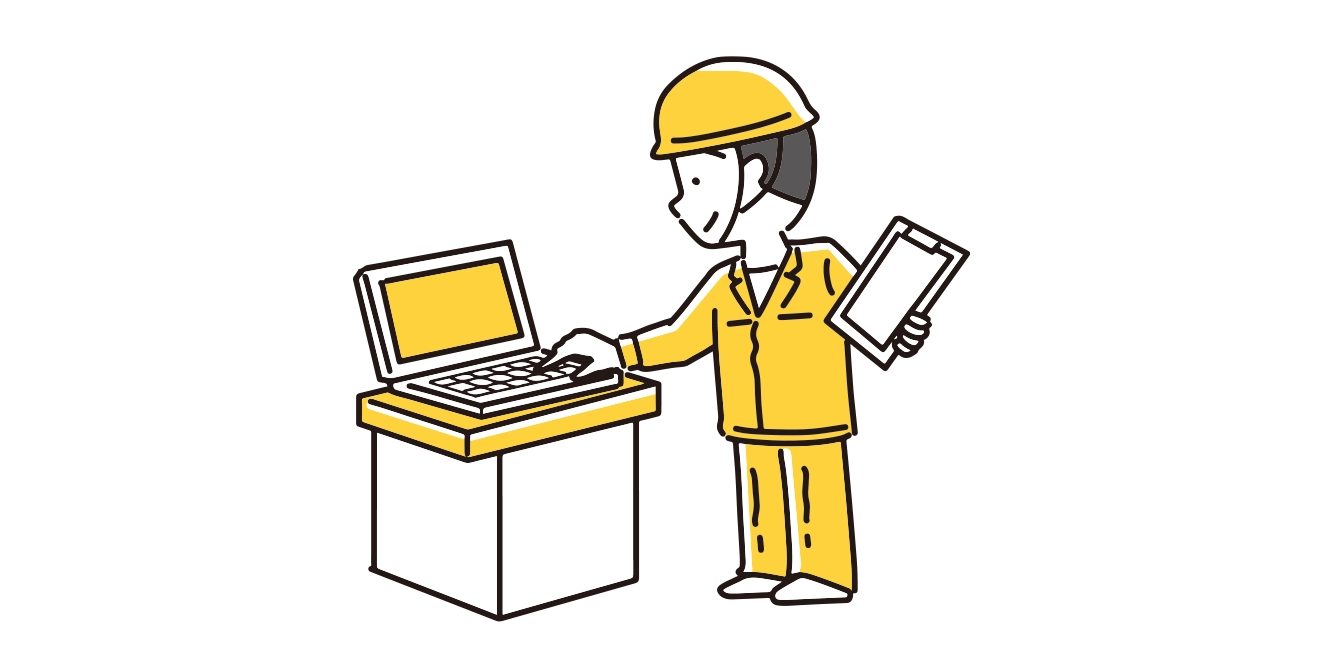 製造工程における設備機器の運転操作イラスト